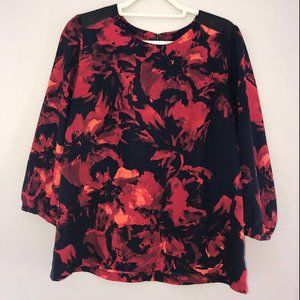 3/4 Sleeve Floral Blouse